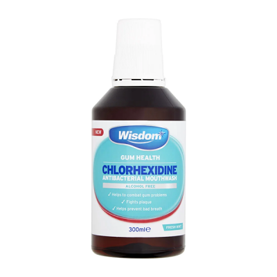 Wisdom Chlorhexidine Fresh Mint Mouthwash 300ml