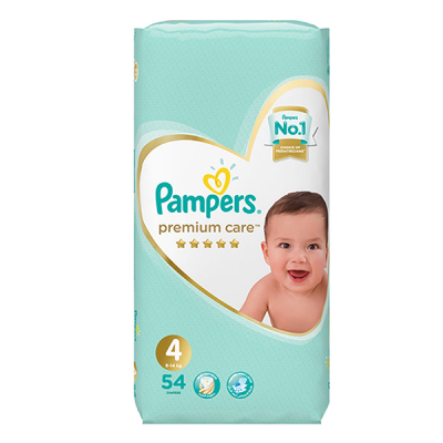 Pampers Premium#4 (8-14Kg)Large 54Piece