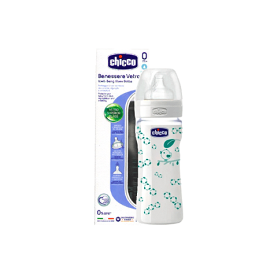 Chicco (25) Benessere Vetro 0+mo 240ml Bottle Blue