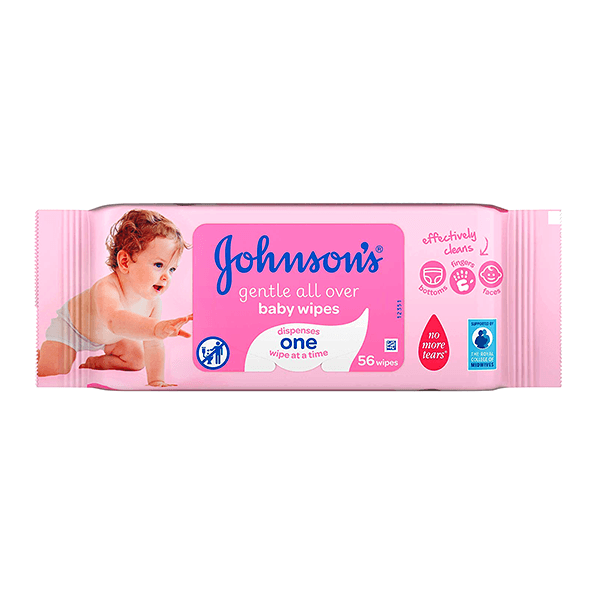 Johnson Gentle All Over Wipes 56Piece