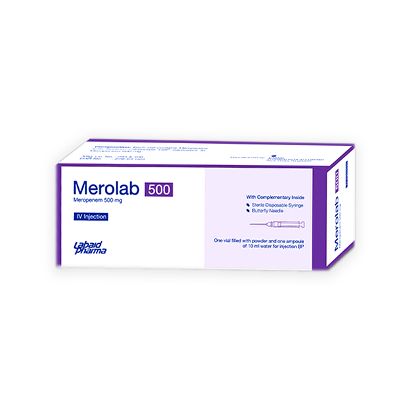 Merolab 500mg Vial+Ampoule (IV)
