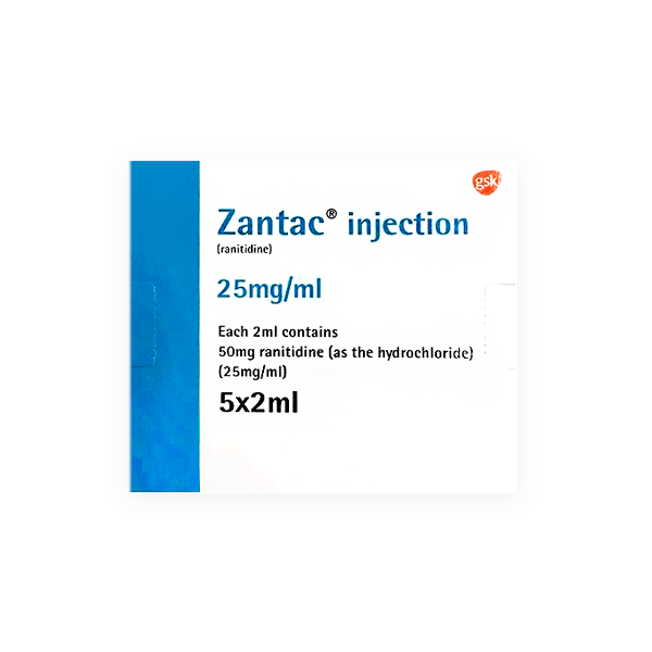 Zantac Injection 25mg/ml 2ml 5 Ampoule