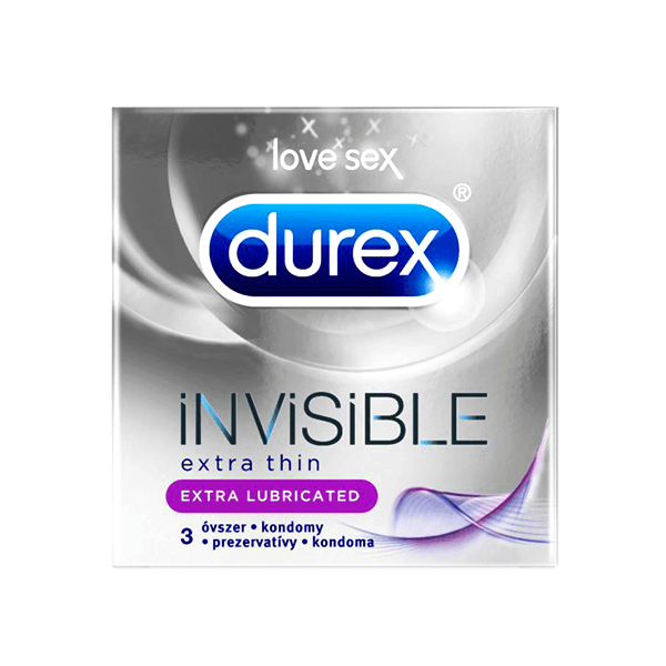 Durex Invisible Extra Thin Lubriacted 3 Piece