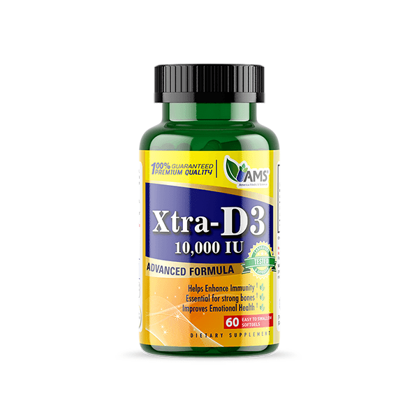Ams  Xtra Vitamin D3 10000IU 60 Capsule