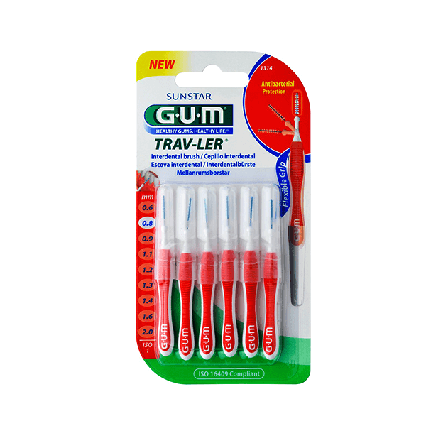 Gum (1314) Trav-Ler 0.8Mm Tooth Brush   