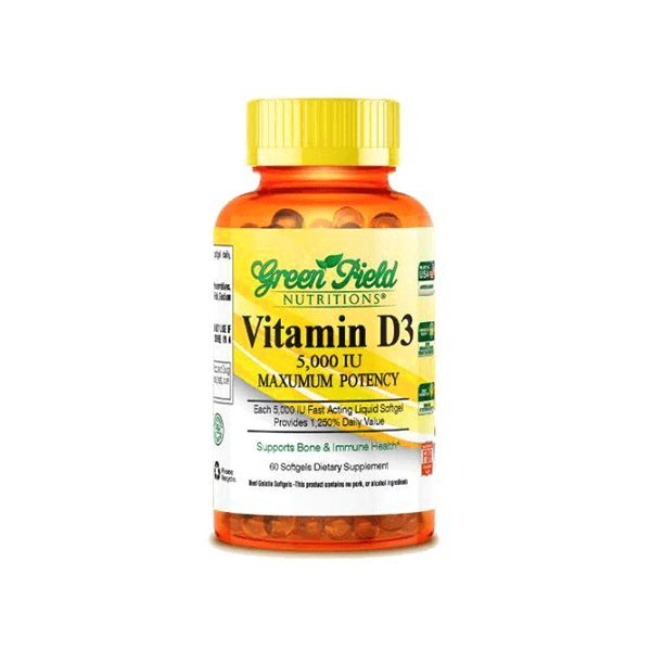 Green Field Vitamin D3 5000IU 150 Soft Gel
