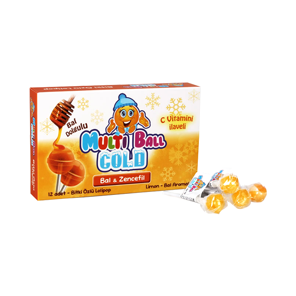 Multi Ball Cold Honey Lollypops (Yellow)