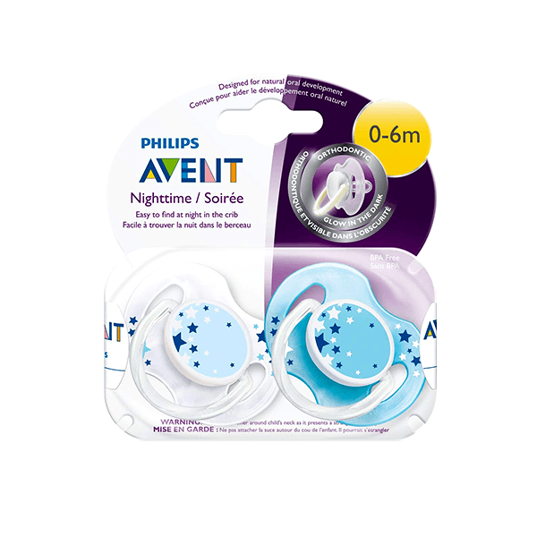 Avent (Scf176/68) Soothers Night Time 0-6 mo