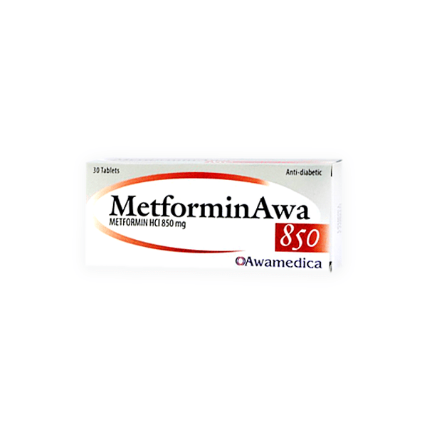 Metformin Awa 850mg 30 Tablet